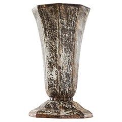 Vaso Art Deco in metallo patinato e arrugginito 1930