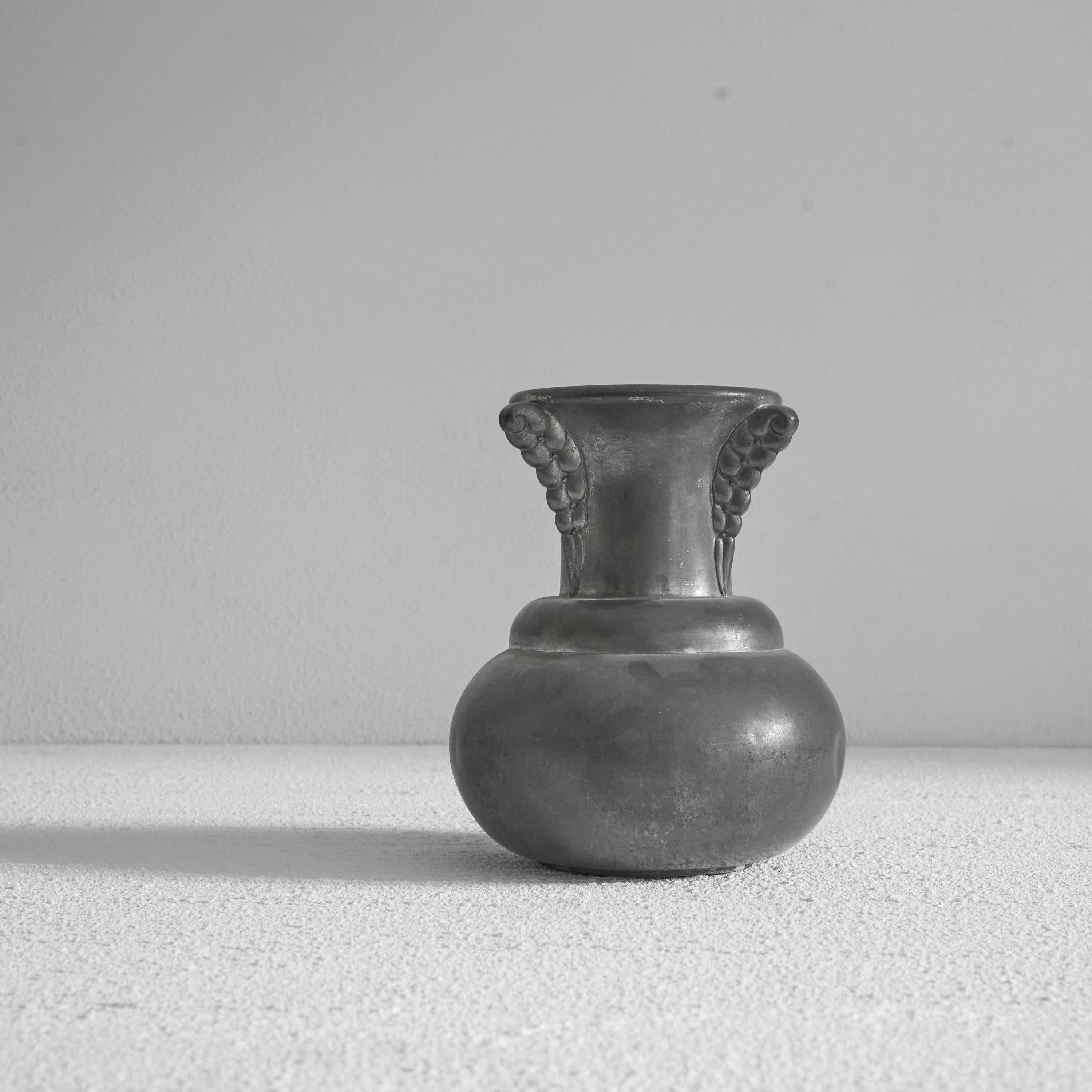 20th Century Art Deco Vase in Pewter
