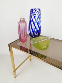 Art Deco Vase in Pink and Gold Murano Bubble Glass, Italy 1930s