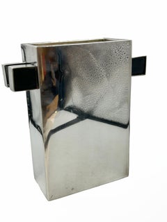 Art Deco Vase in Silver-Plated Metal by Maison Desny, France, circa 1930.