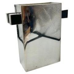 Art Deco Vase in Silver-Plated Metal by Maison Desny, France, circa 1930.