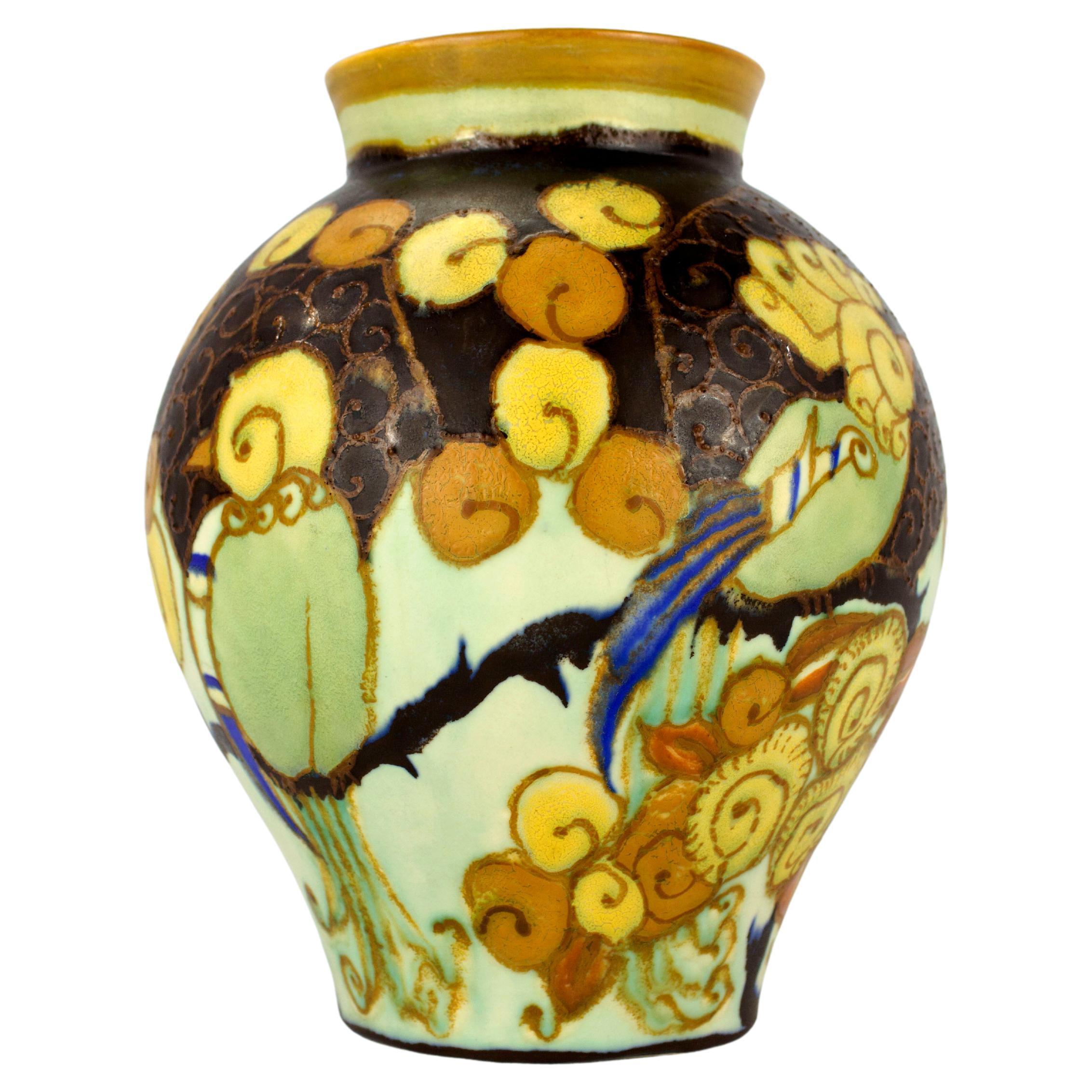 Art Deco Vase Keramis D1130 Signed D.L., 1927 For Sale