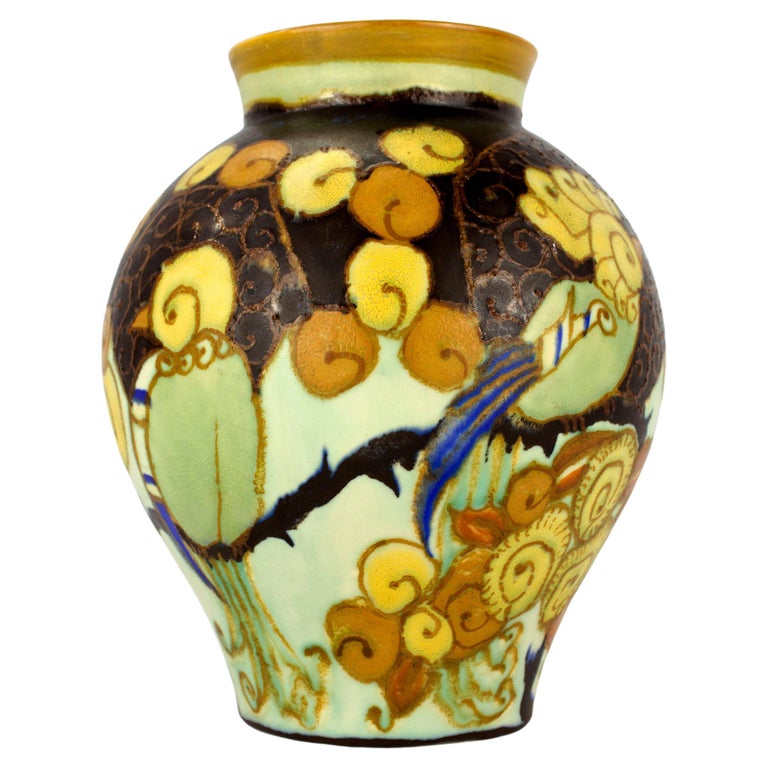 Gilbert MÉTENIER Vase en grès Art Déco français 1920 En vente sur