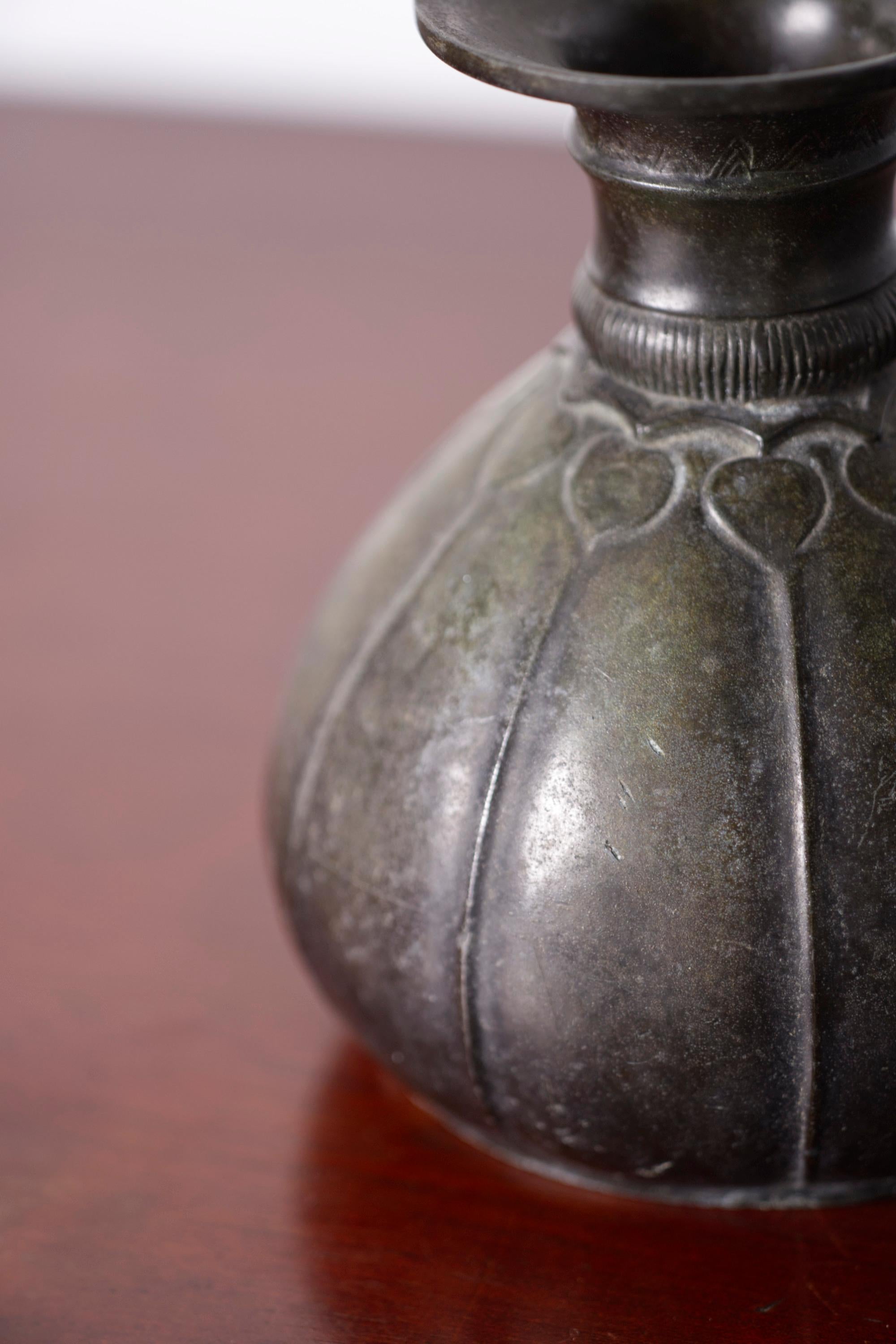 Art Deco vase model D88, disco metal by Just Andersen, 1930s For Sale 4