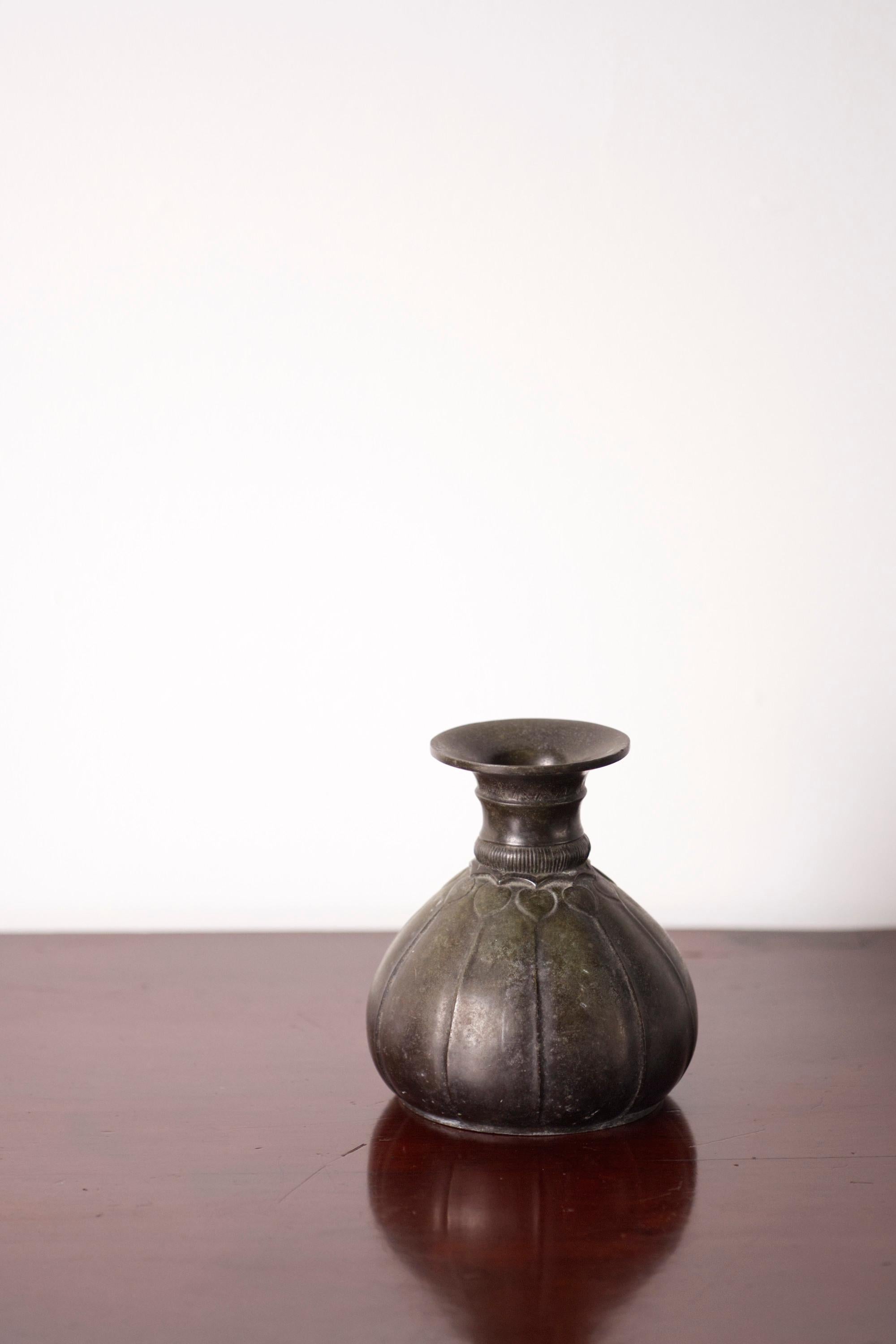 Danish Art Deco vase model D88, disco metal by Just Andersen, 1930s For Sale