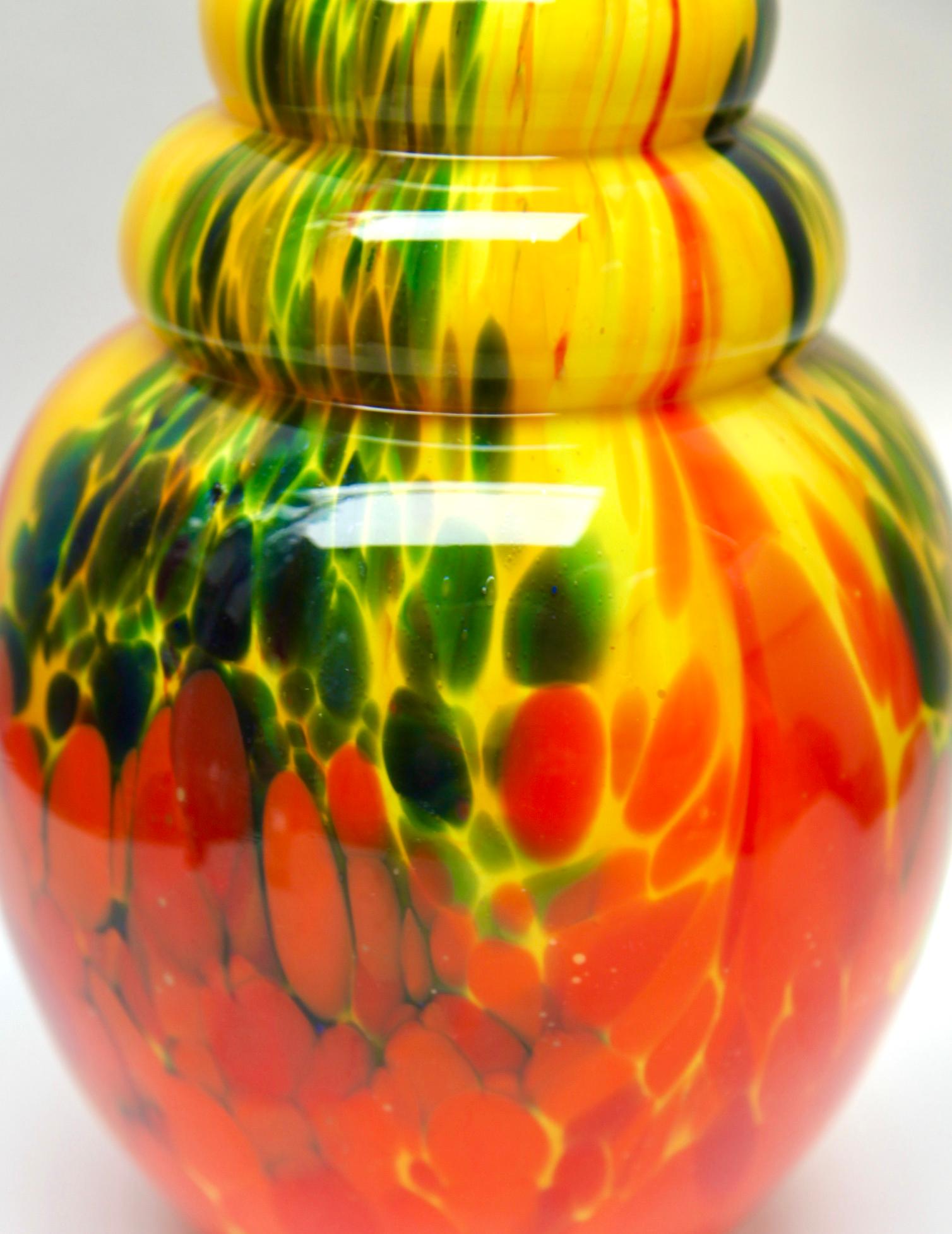 Mehrschichtige Art-déco-Vase aus Scailmont-Glas von Henri Heemskerk, 1886-1953 (Glaskunst) im Angebot