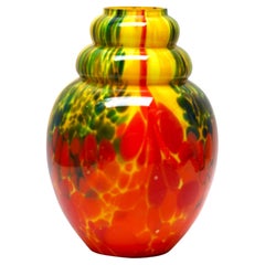 Mehrschichtige Art-déco-Vase aus Scailmont-Glas von Henri Heemskerk, 1886-1953