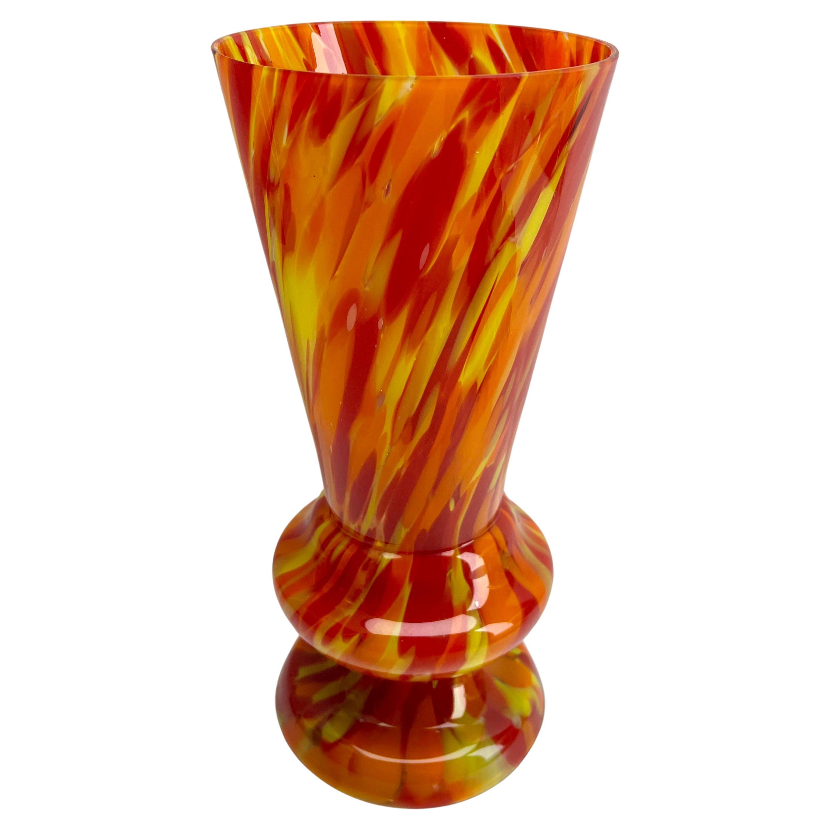 Hand-Crafted Art Deco Vase Multiple Layered Glass Scailmont by Henri Heemskerk, 1933s For Sale