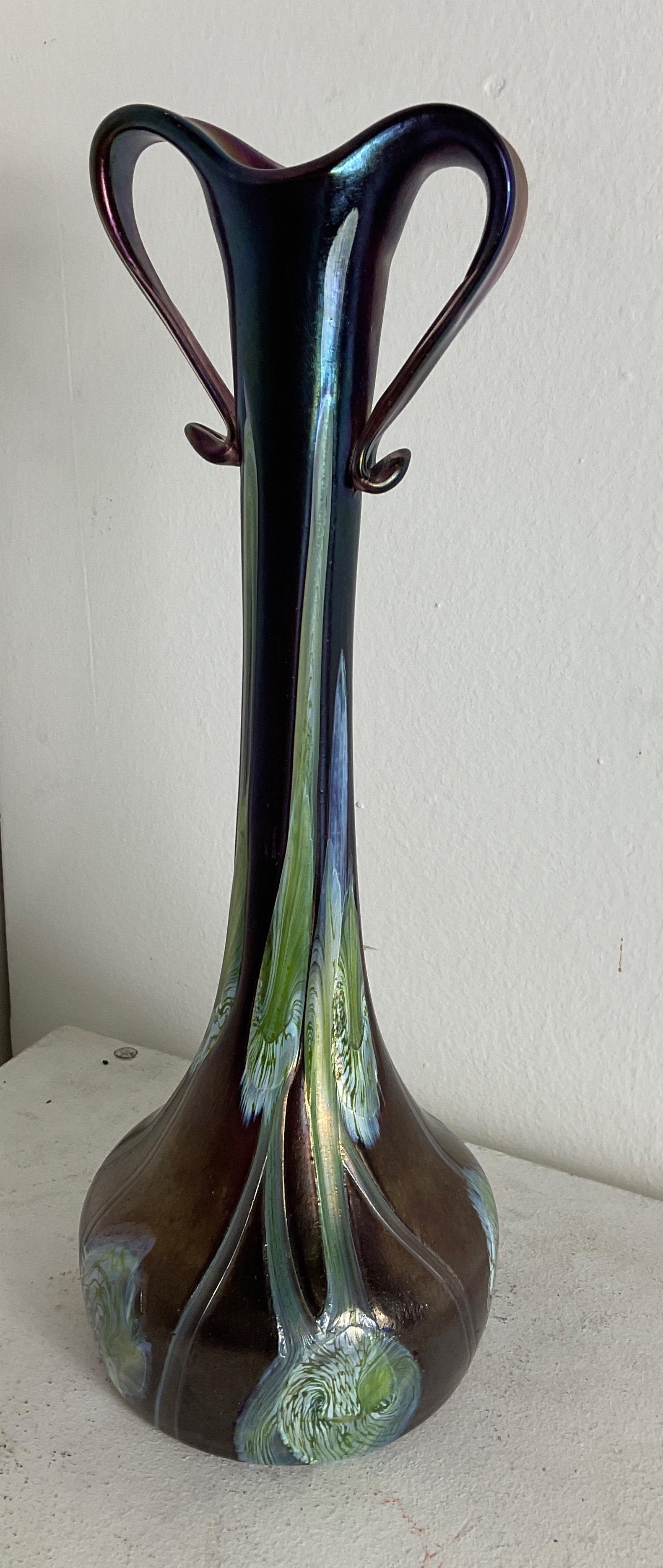 Glass Art Deco vase of  Robert Holubetz of 1893 For Sale