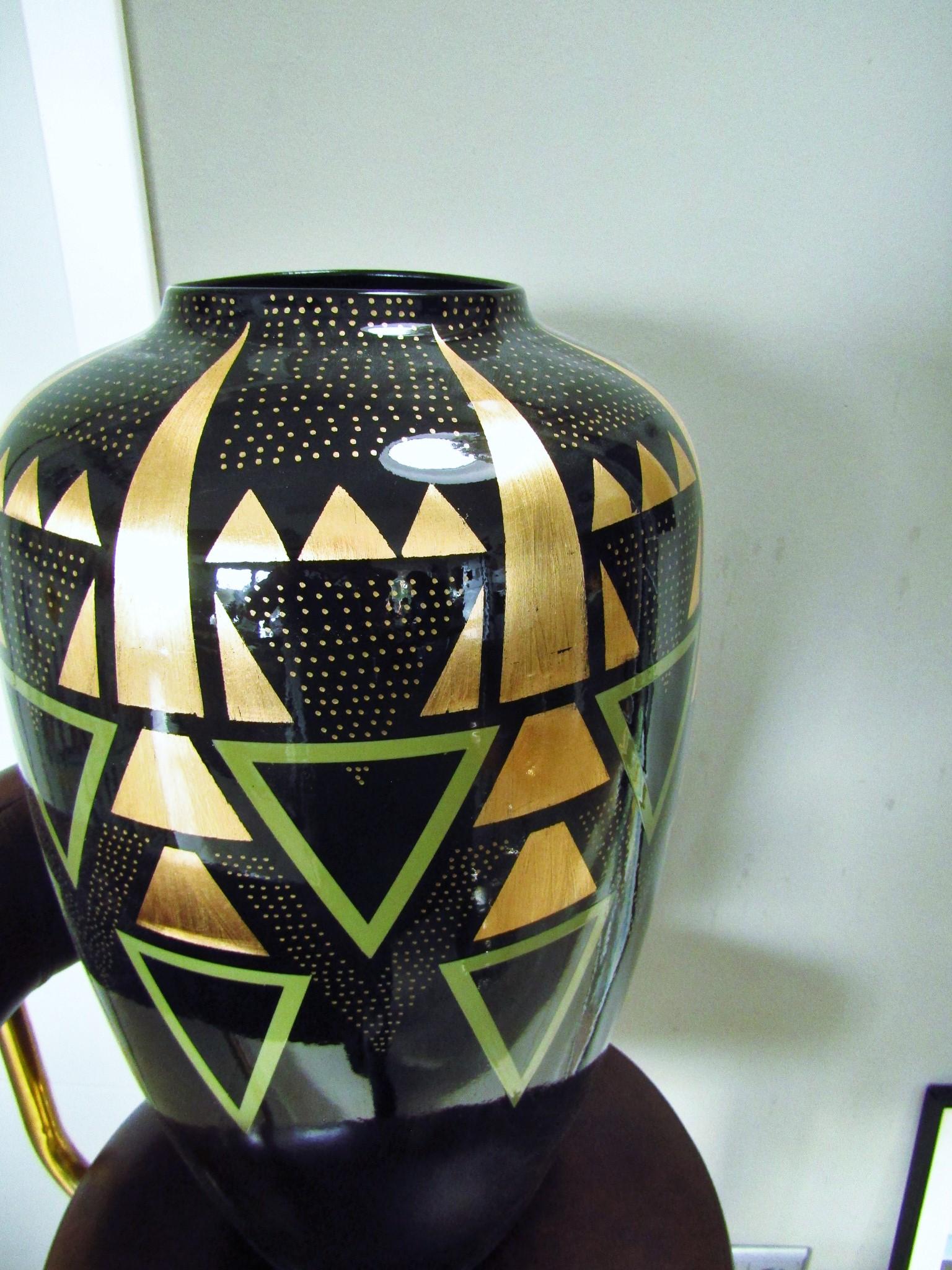 Contemporary Art Deco Vase Style Dunand For Sale