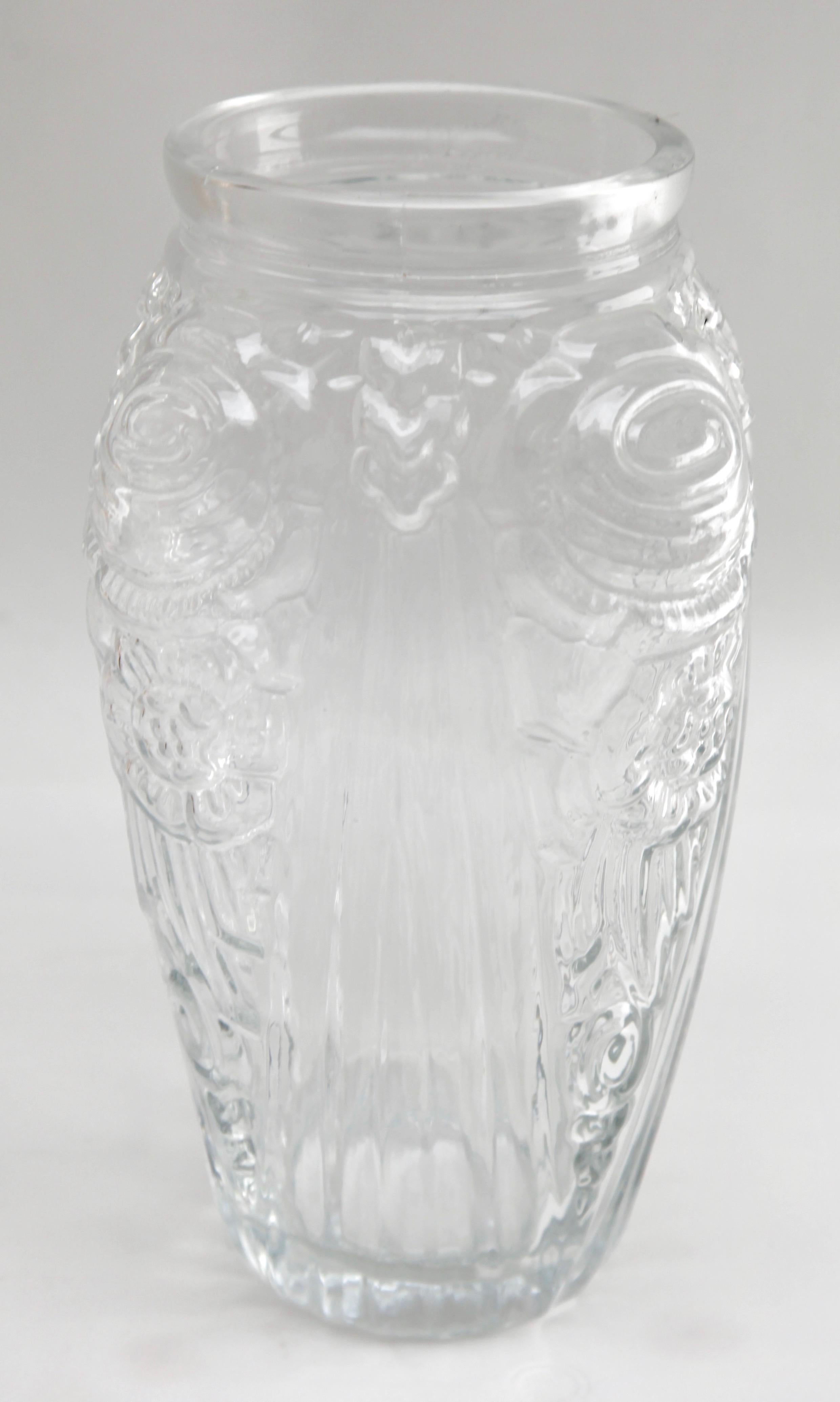 Art-Déco-Vase mit mattiertem Blumenmotiv, Julius Stolle, Polen (Art déco) im Angebot