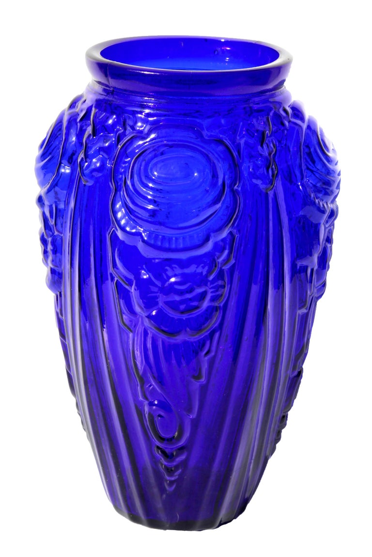 Art Deco Vase with Frosted Flower Motif, Julius Stolle 'Niemen Stolle,  Poland' For Sale at 1stDibs | polish vase