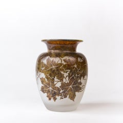 Art-Deco Vase with Leaves, circa 1920, Signed