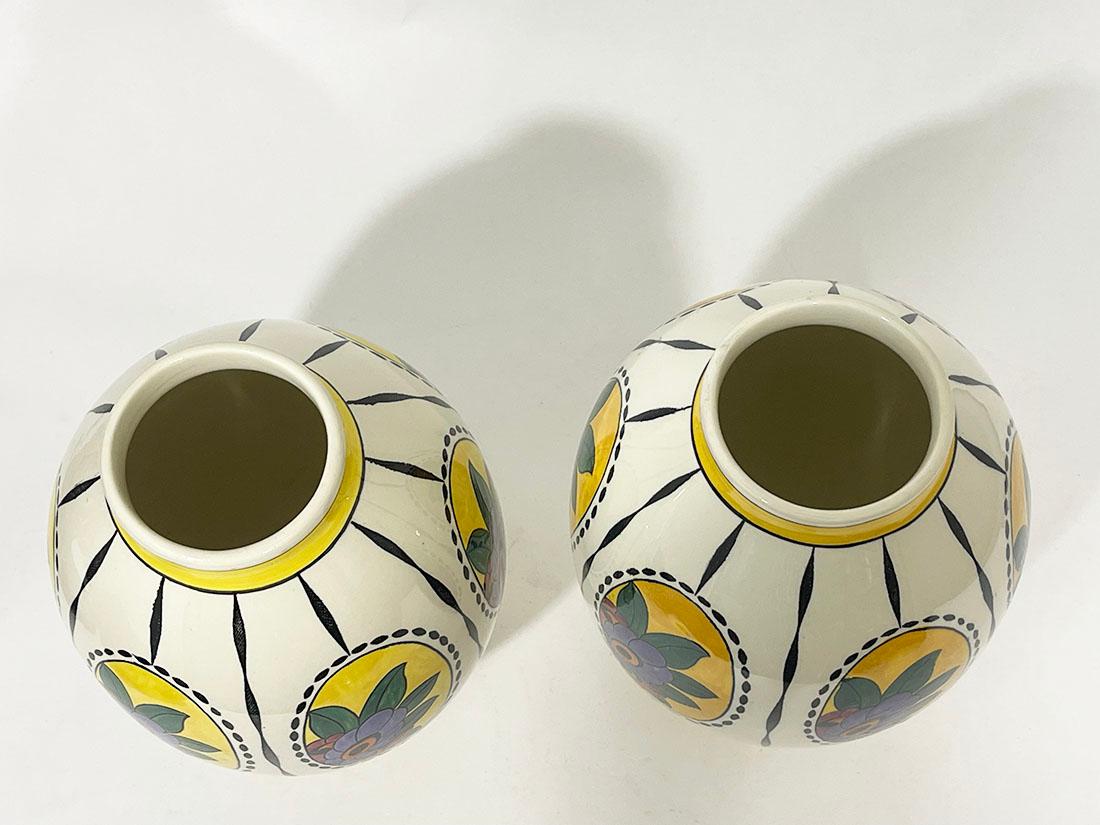 Earthenware Art Deco vases by Charles Catteau for Boch Frères, D781, 1920s For Sale