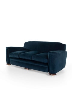 Art Deco Sofa aus Samt