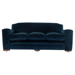 Antique Art Deco Velvet Sofa