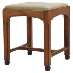 Art Deco Velvet Stool, 1930s Art Deco Velvet Stool, 1930s