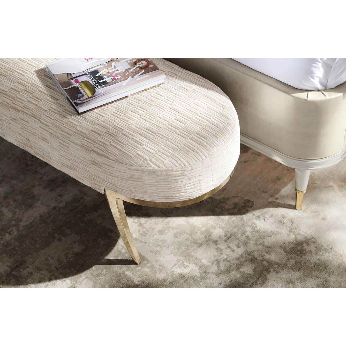 Asian Art Deco Velvet Upholstered Bench For Sale