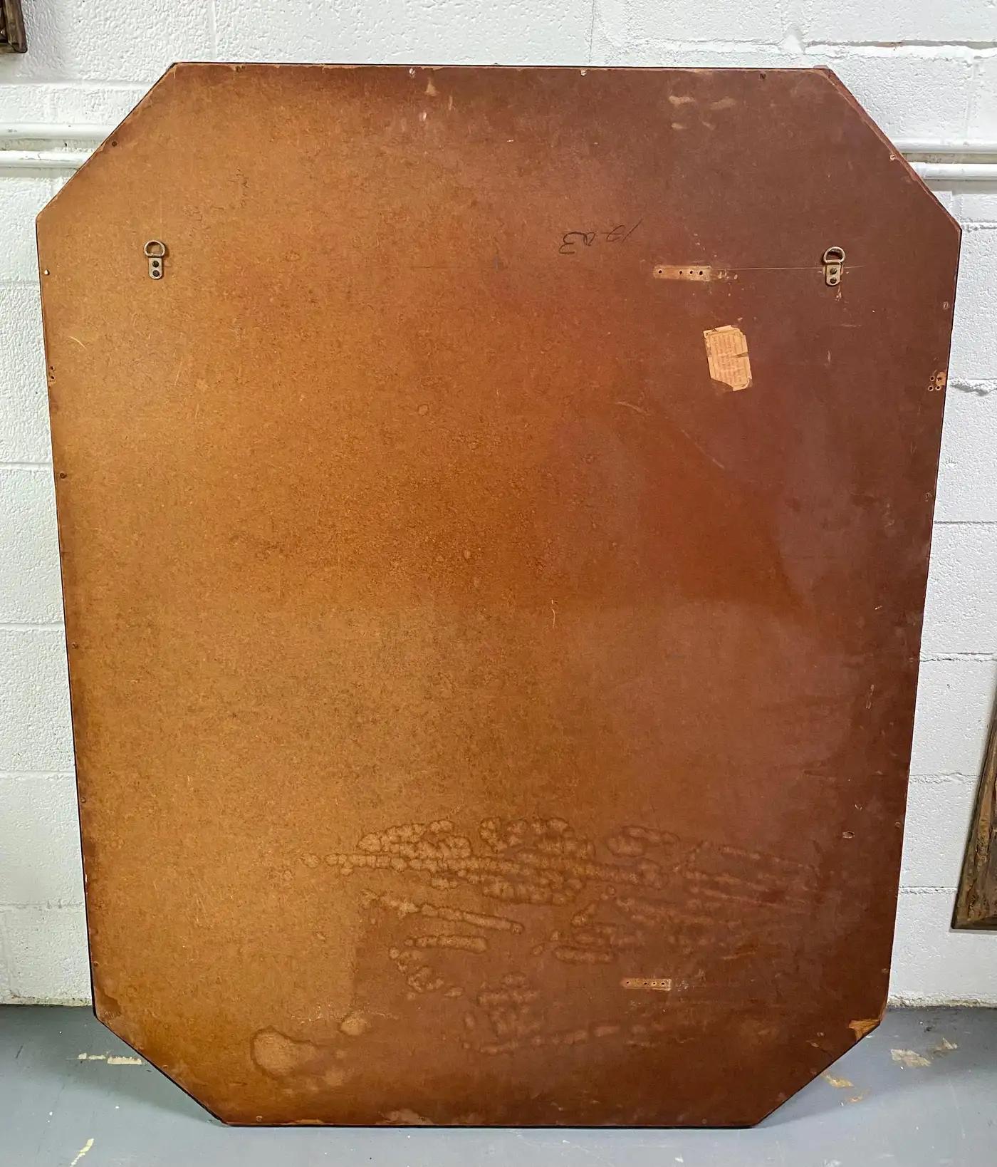 Espejo de Pared Grande Art Decó Veneciano Eglomise Diseño Lazo y Cinta Dorados en venta 4