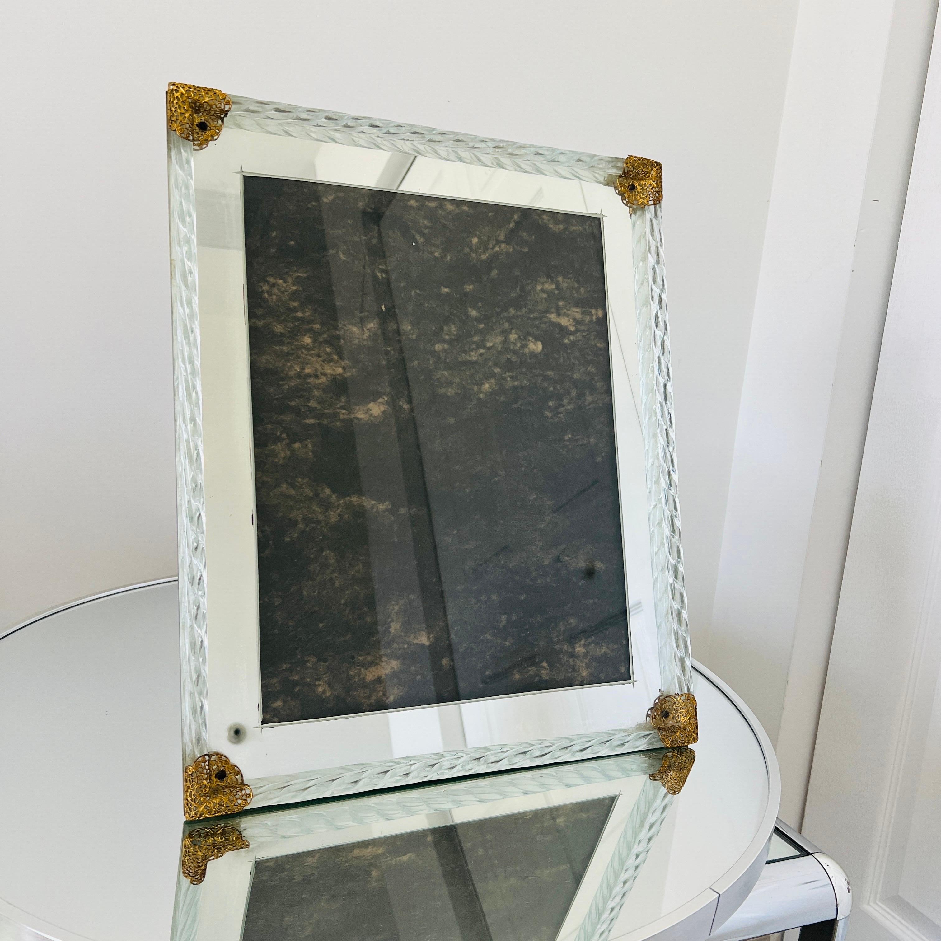 Art Deco Venezianisches Glas und verspiegelter Bilderrahmen, 1930er Jahre  14