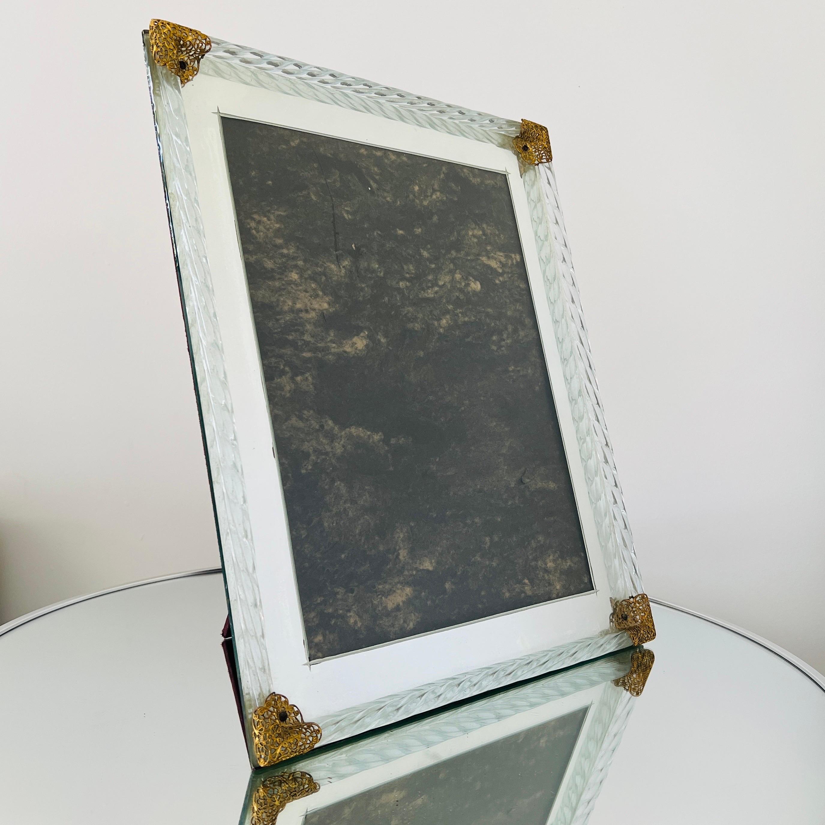 Art Deco Venezianisches Glas und verspiegelter Bilderrahmen, 1930er Jahre  14