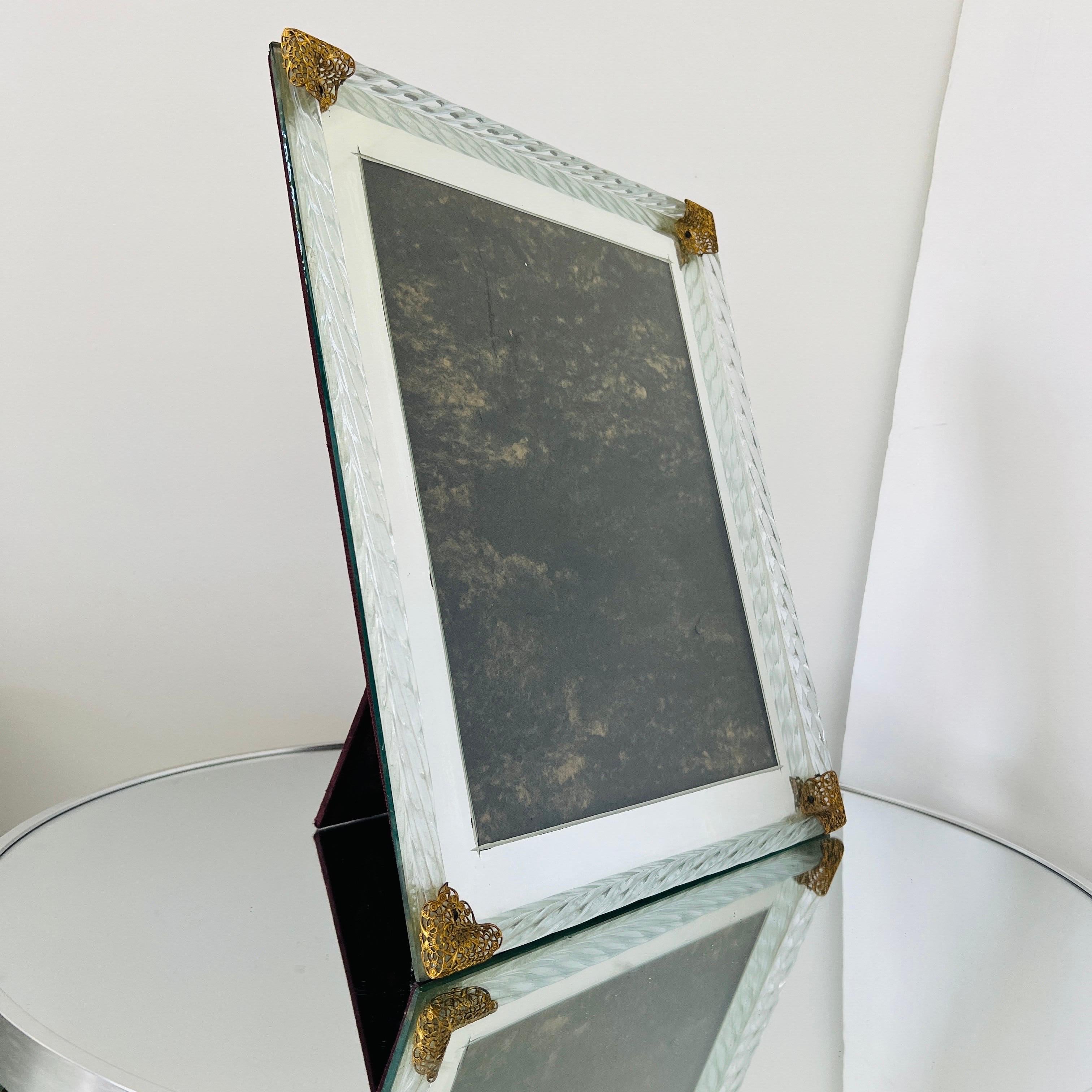 Art Deco Venezianisches Glas und verspiegelter Bilderrahmen, 1930er Jahre  14