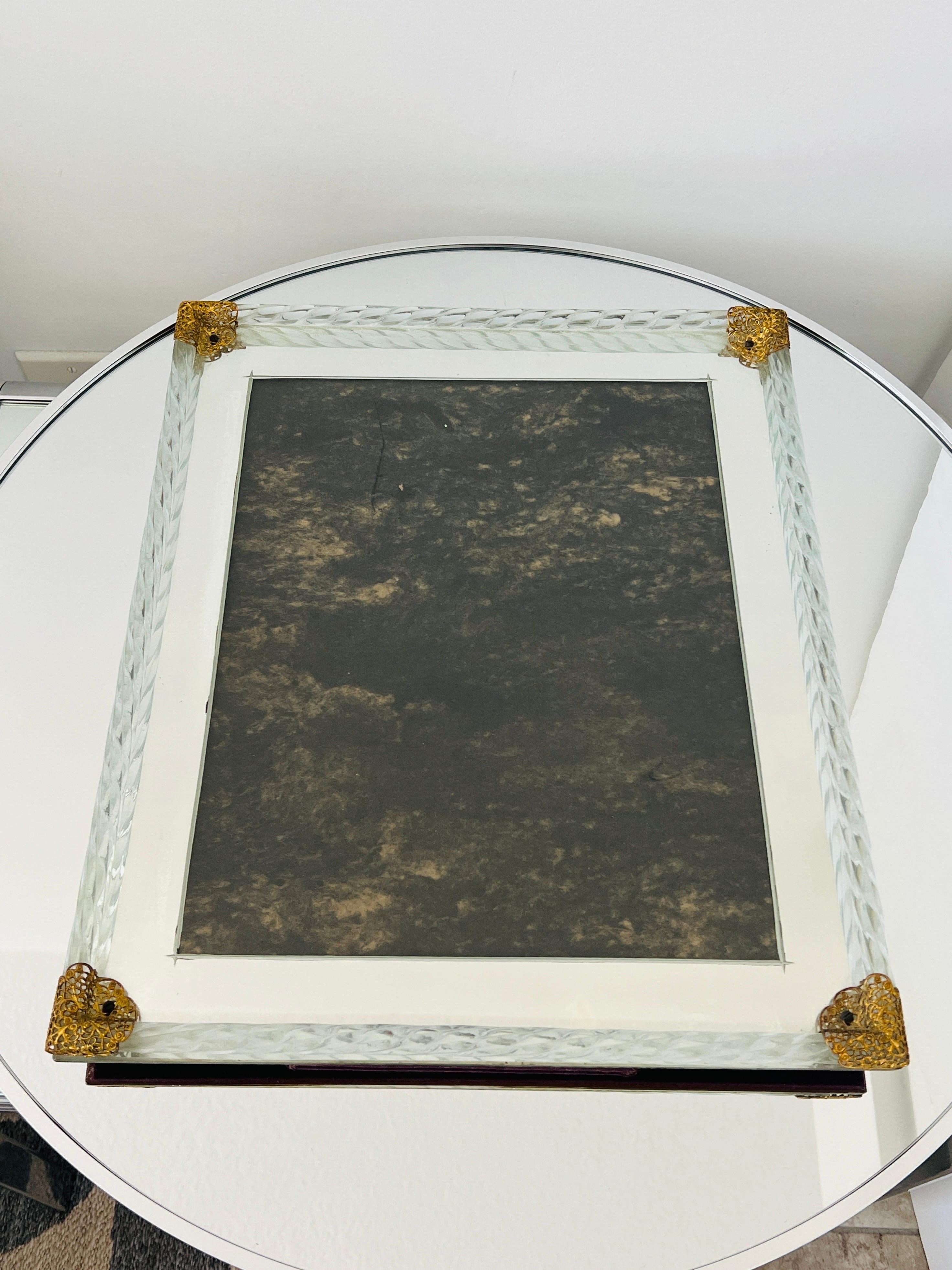 Art Deco Venezianisches Glas und verspiegelter Bilderrahmen, 1930er Jahre  14