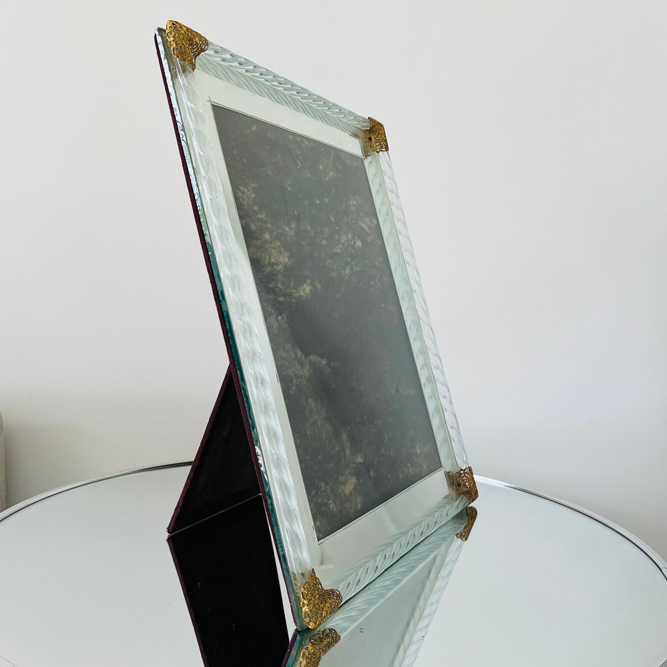 Art Deco Venezianisches Glas und verspiegelter Bilderrahmen, 1930er Jahre  14