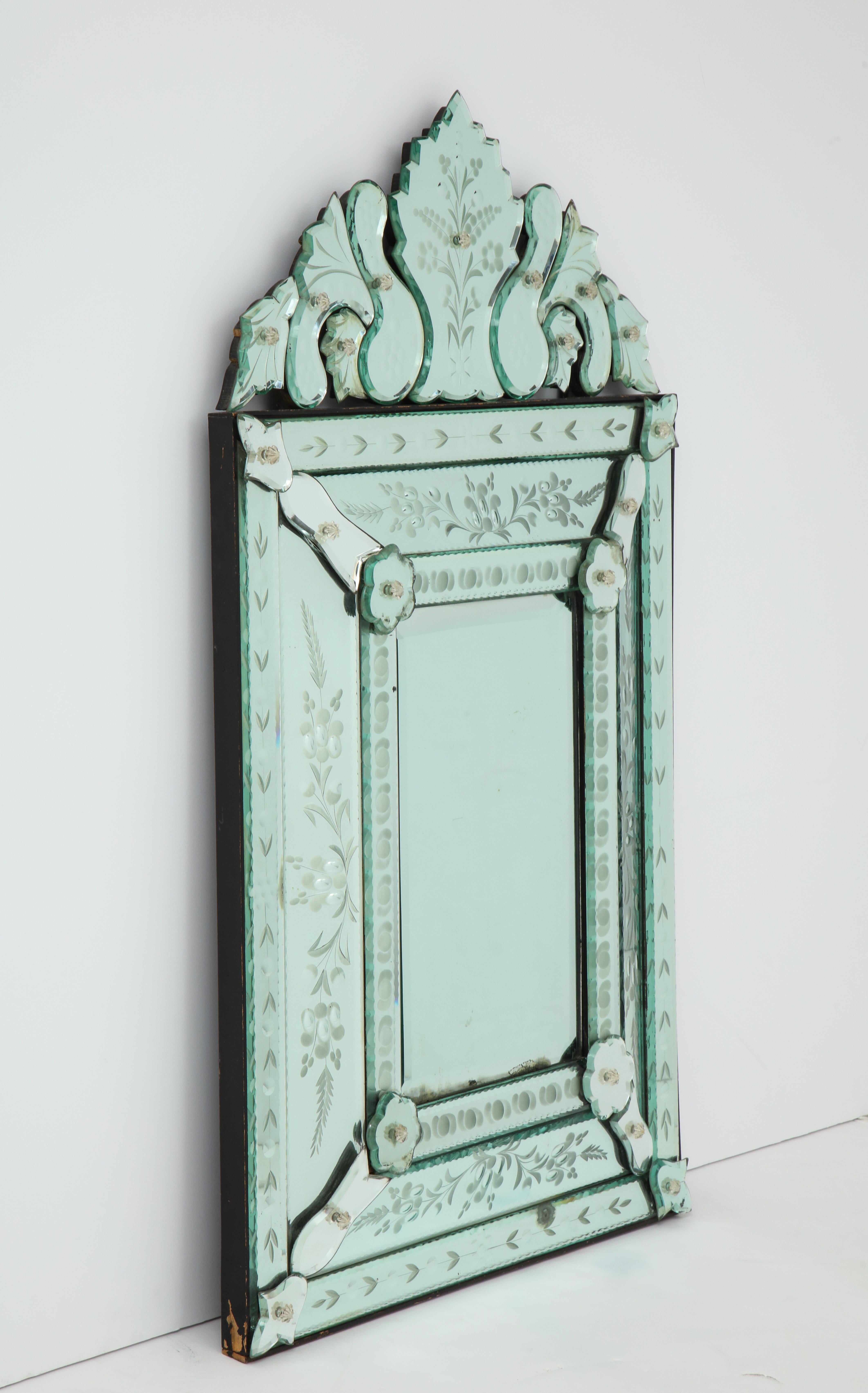 Etched Art Deco Venetian Mirror