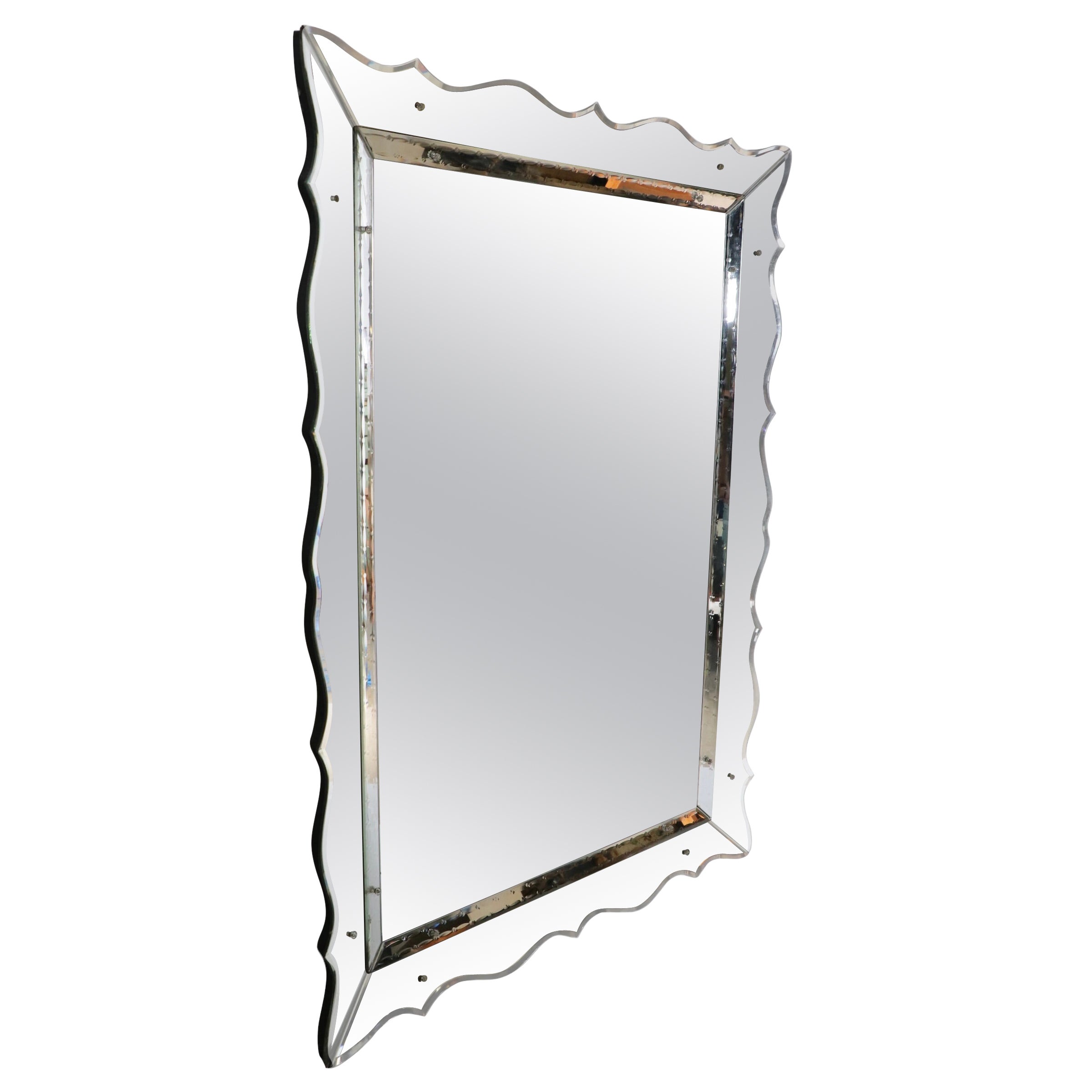 Art Deco Venetian Style Wall Mirror C. 1930 - 1950's