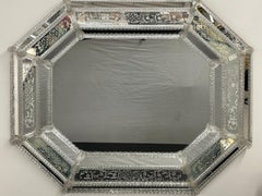 Art Deco Venetian Style Wall or over the Mantle Mirror, Glass, Lucite, 1970s