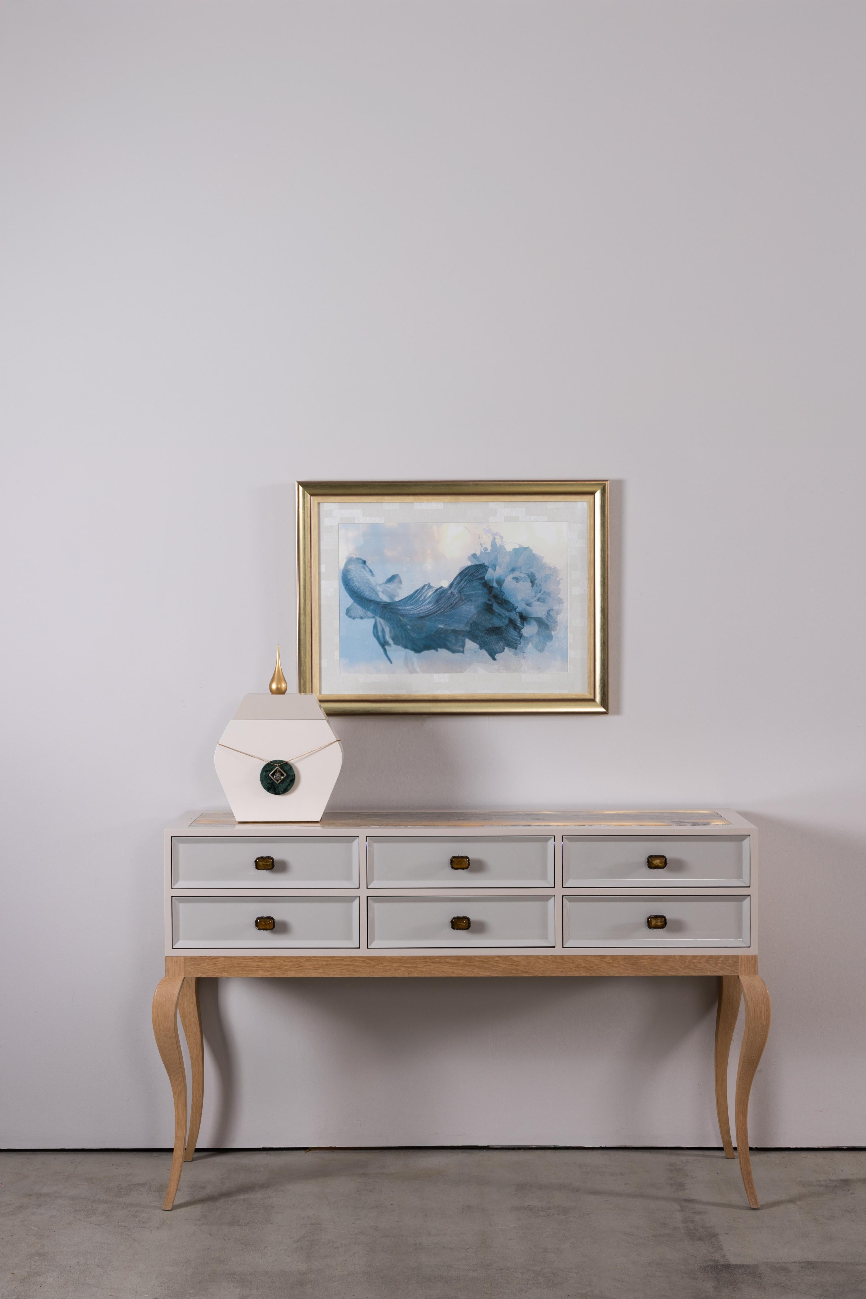 Art Deco Venise console, Designed by Lusitanus Home, Handcrafted in Portugal - Europe by Greenapple.

Venise console enhances any interior by taking exceptional craftsmanship to a new level. The chemistry between the natural American Oak with matte