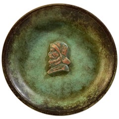 Art Deco Verdigris Bronze Dish by J.F. Willumsen, 1930s