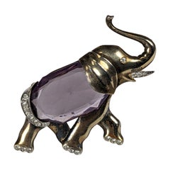 Broche Elefante Art Déco Vermeil
