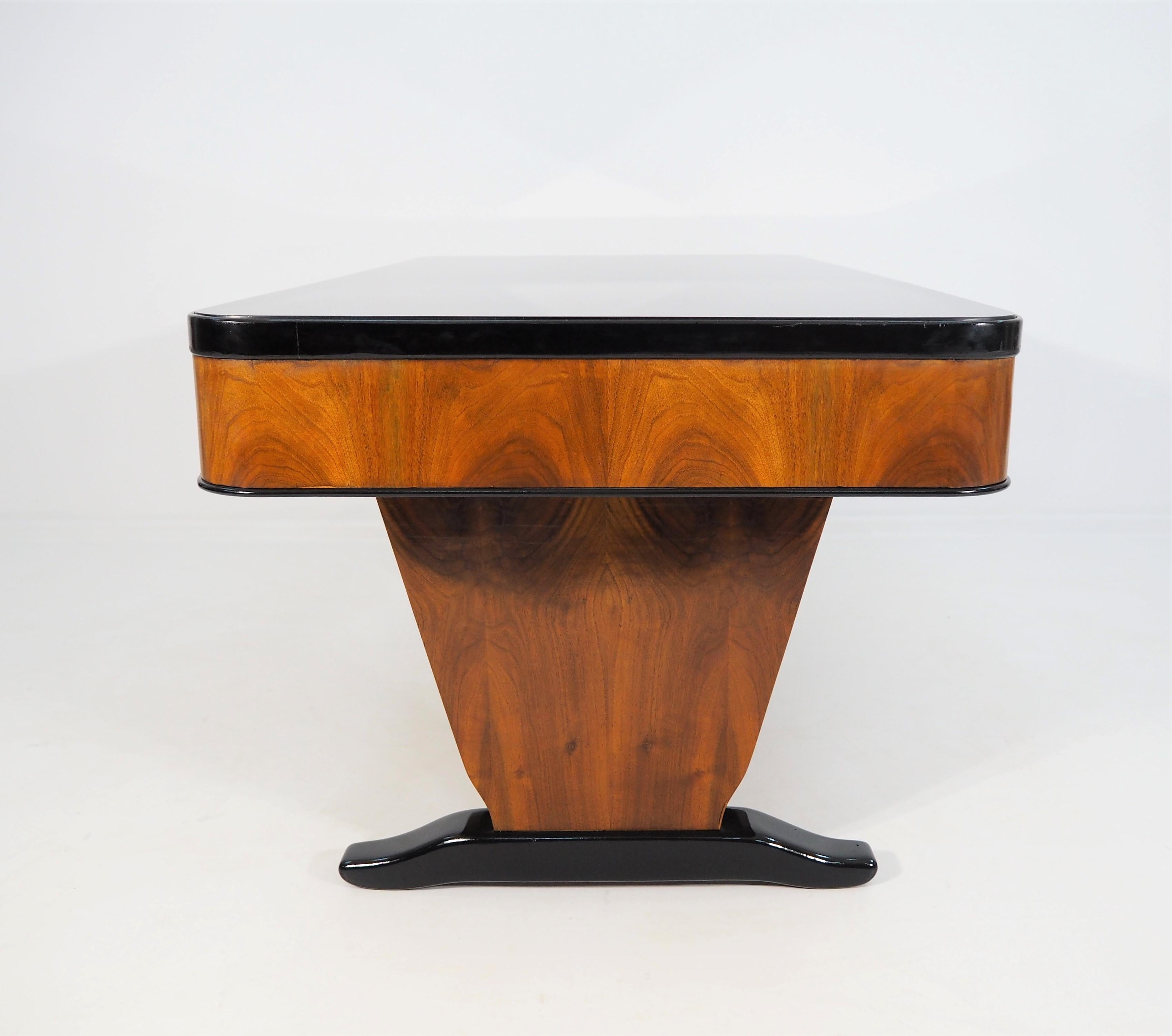 Art Deco Very Big Walnut Desk, circa 1940s 8