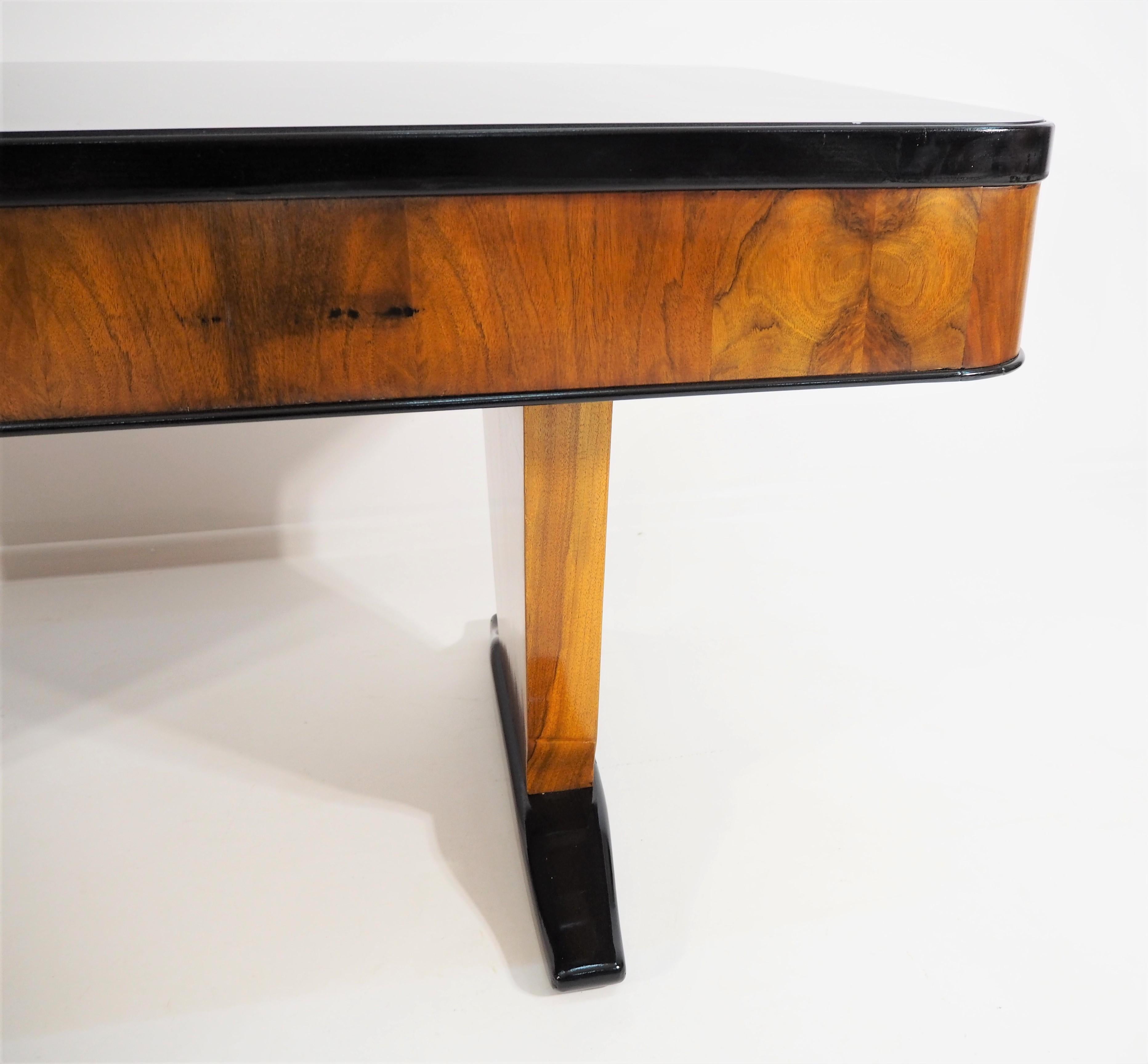 Art Deco Very Big Walnut Desk, circa 1940s 13