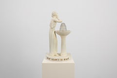Lampe publicitaire Art Déco Vichy en plâtre, Belgique années 1930