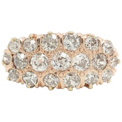 Art Deco Victorian 2 Carat Old Mine Cut Diamond 14 Karat Rose Gold Ring