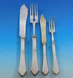 Art Deco Vienna Austria 800 Silver Flatware Set Service 165 Pieces Dinner