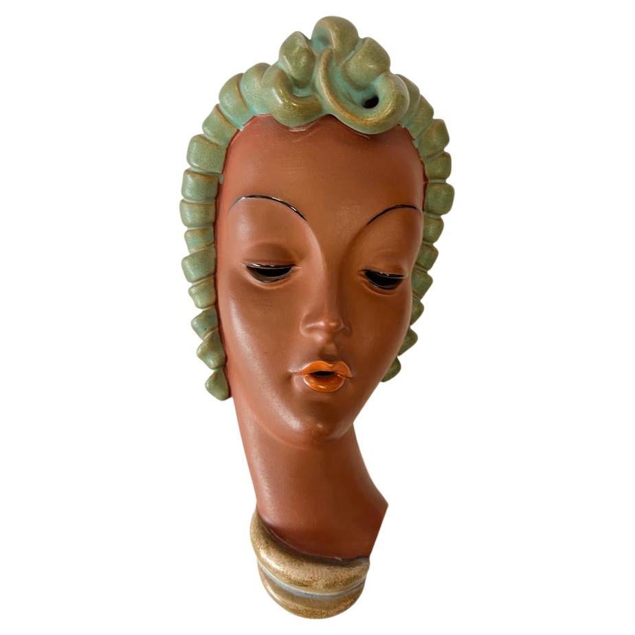  Art Deco Vienna, Ceramic wall mask, Keramos For Sale