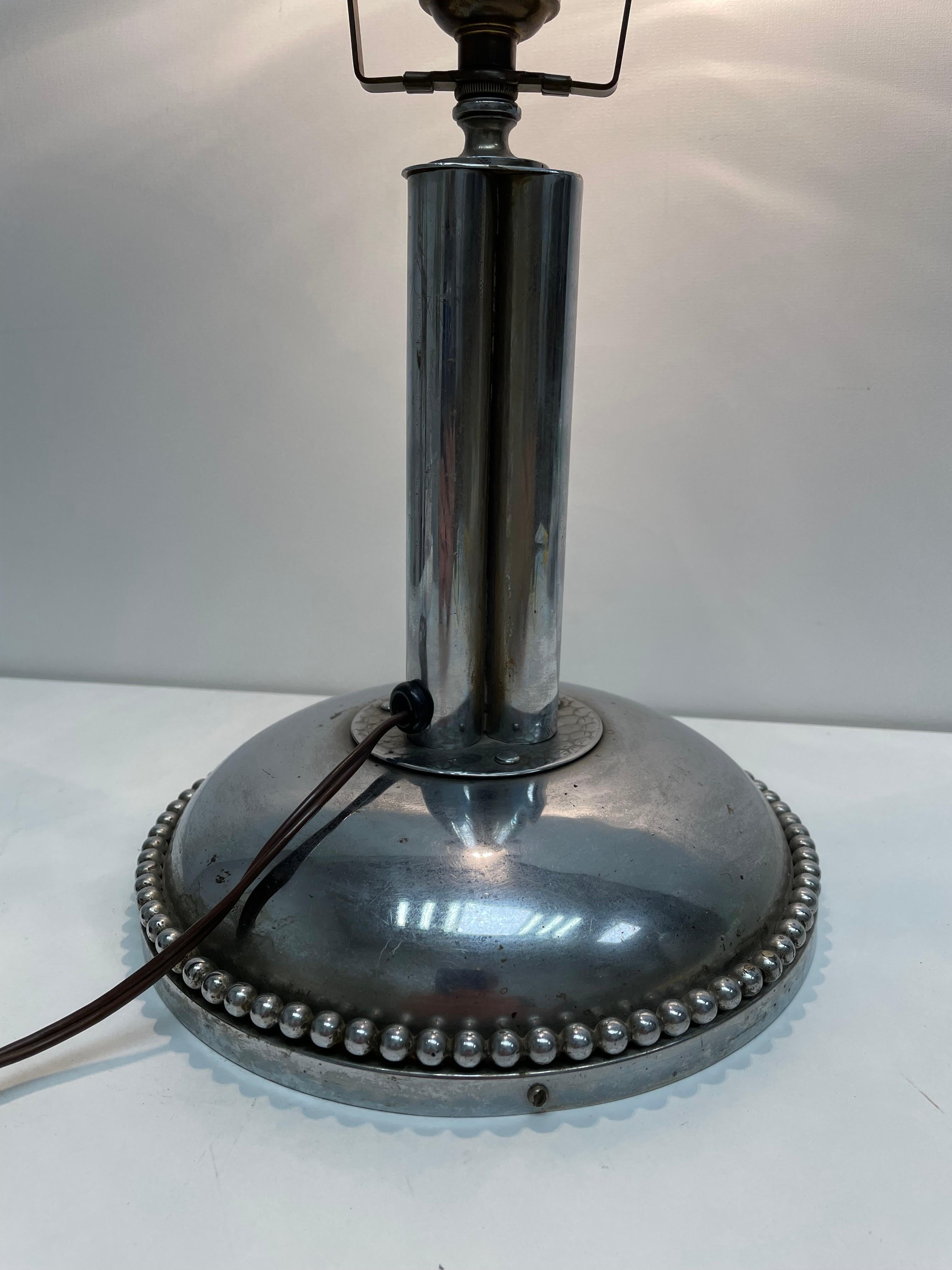 Art Deco Vienna Nickle Plated Table Lamp Foot, Vintage, 1920s In Good Condition For Sale In Nuernberg, DE