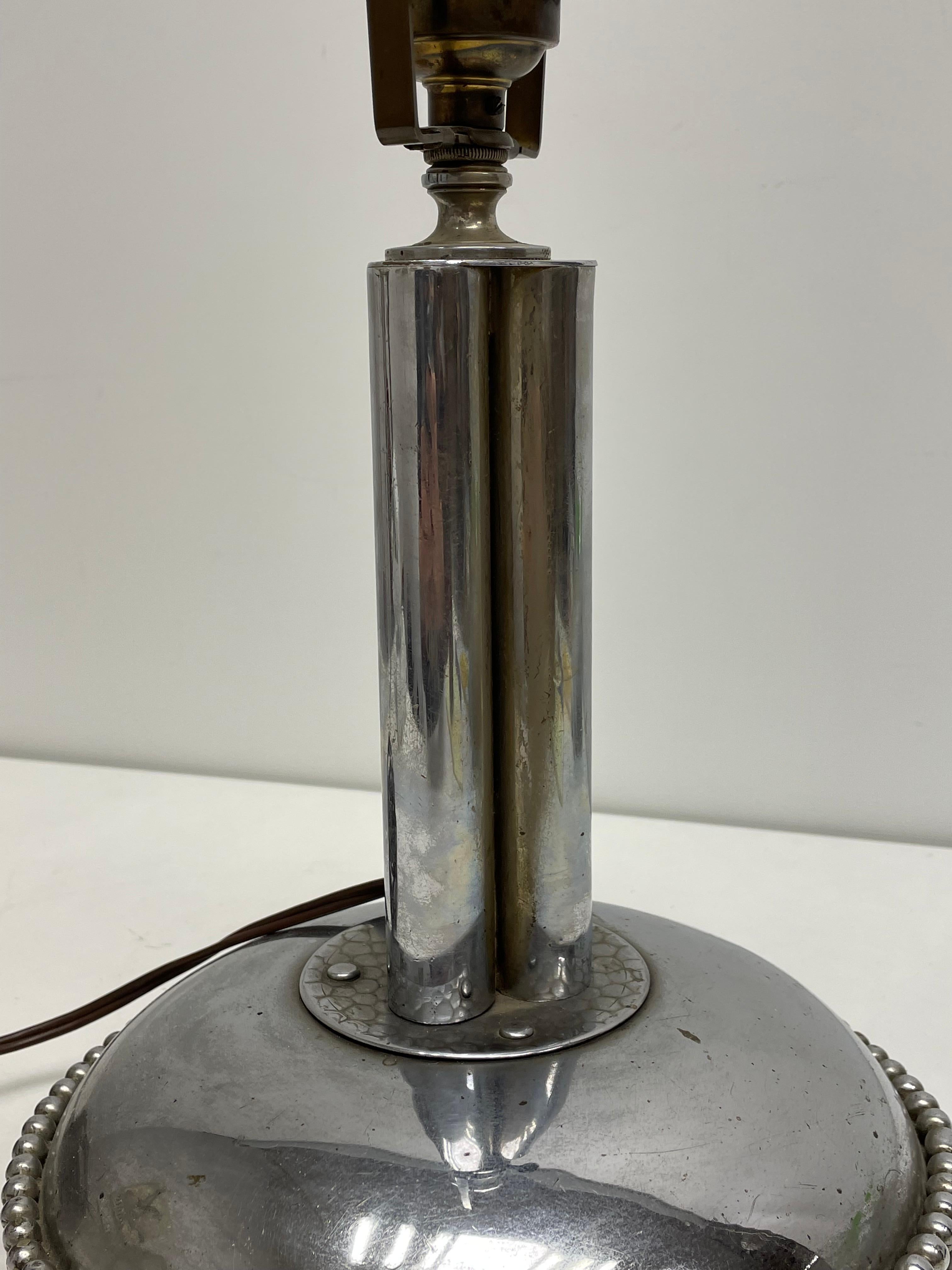 Piede di lampada da tavolo Art Deco Vienna placcato in nichel, vintage, anni '20 In condizioni buone in vendita a Nuernberg, DE