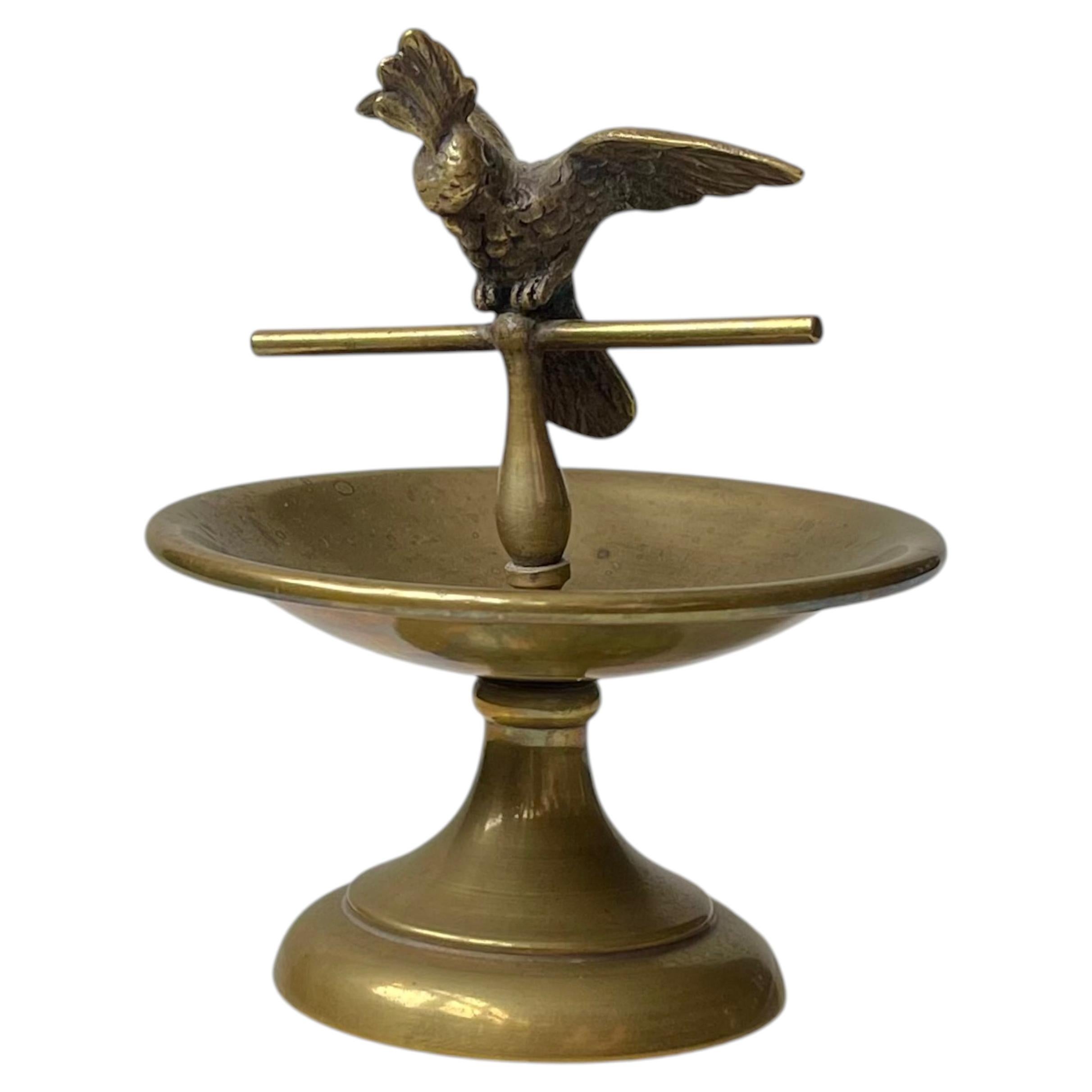 Art Deco Vienna Ring Tray With Bronze Cockatoo Parat, 1920 For Sale