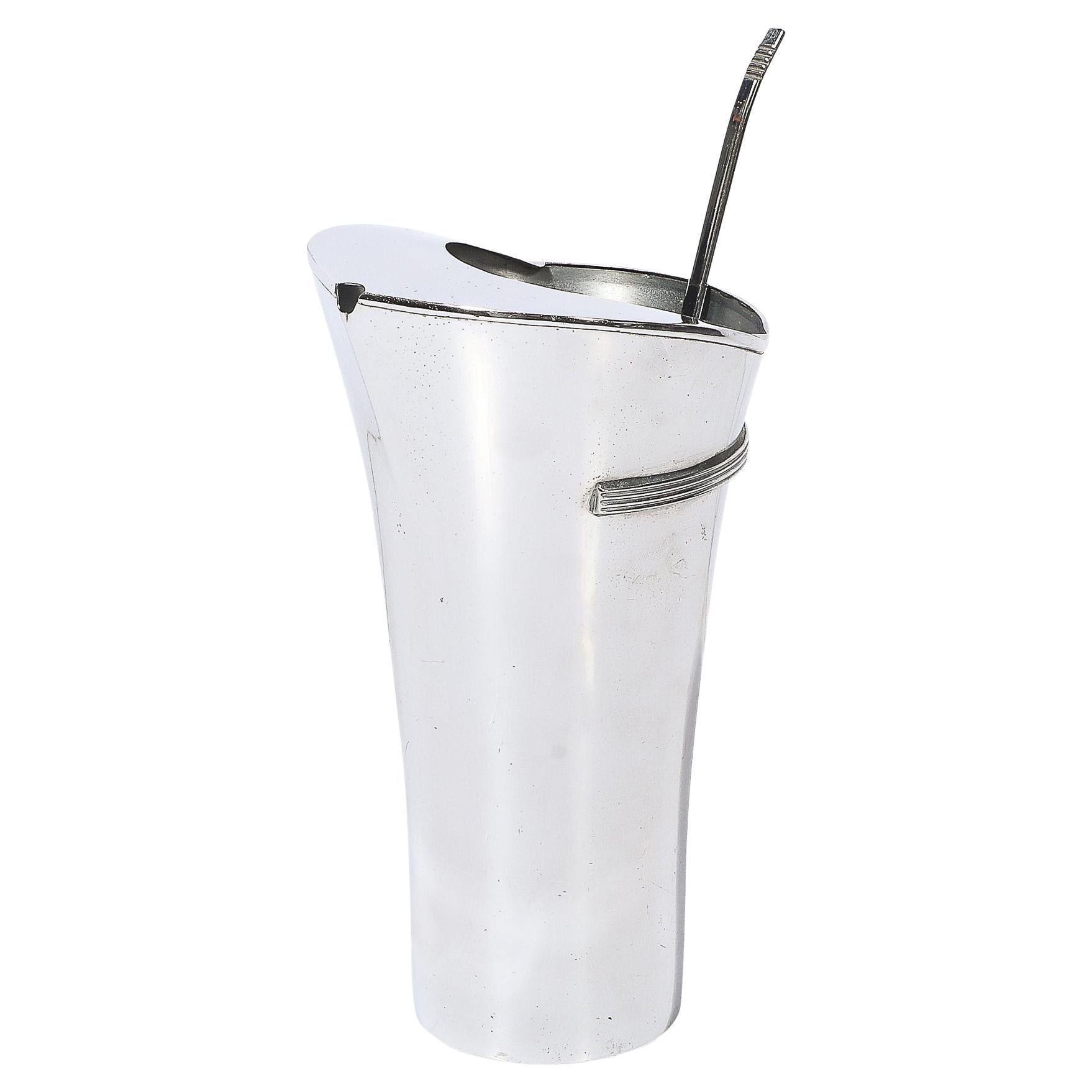 Art Deco "Viking" Chrome Cocktail Pitcher by Walter Von Nessen for Chase