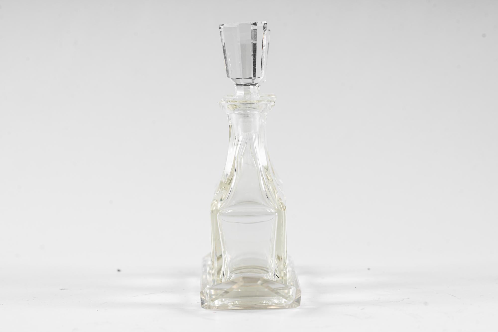 Art Deco Vinegar and Oil Cut Class Around 1920s In Good Condition For Sale In Wien, AT