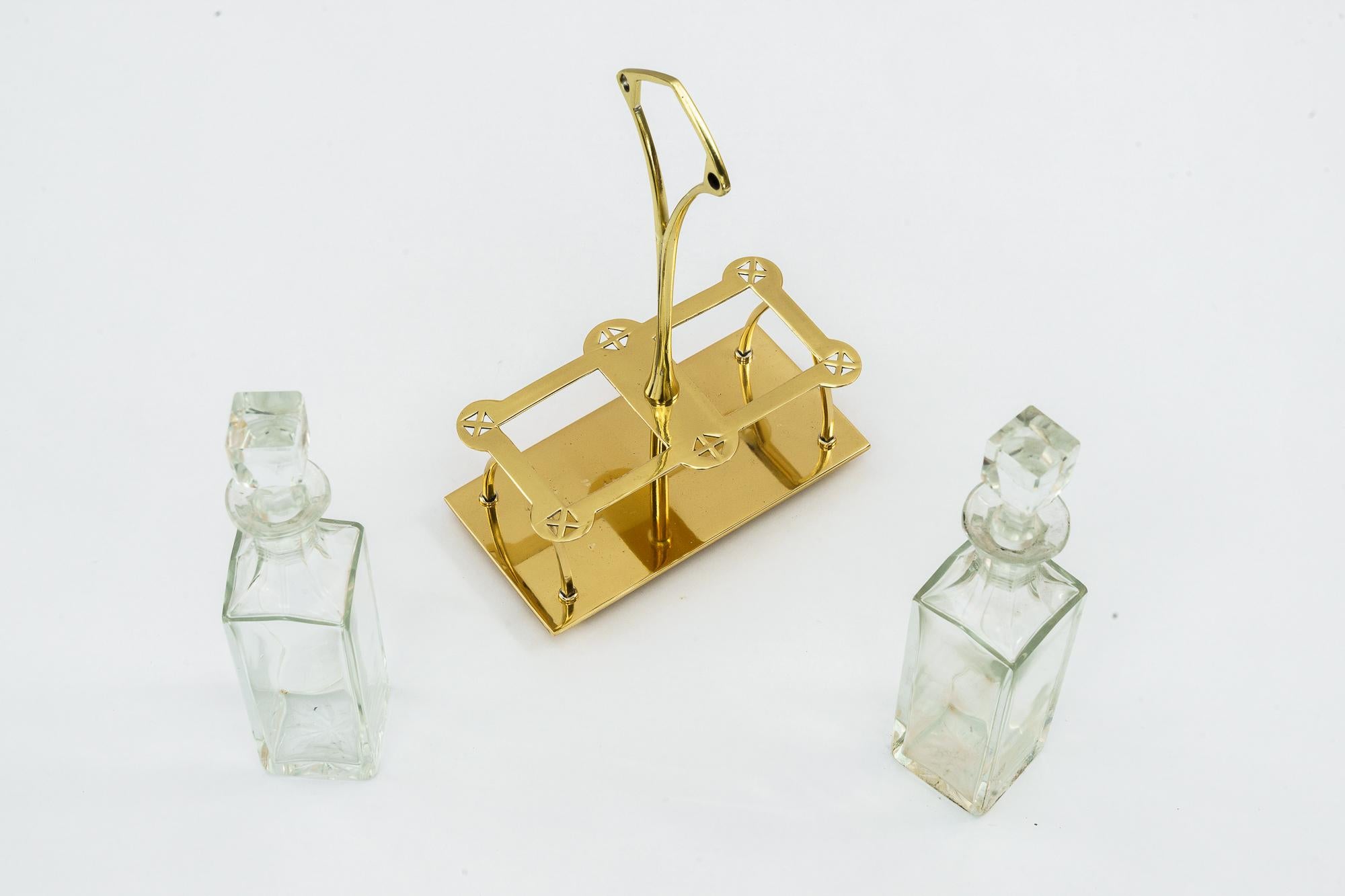Art Deco Vinegar and Oil with Cut glass Around 1920s 3