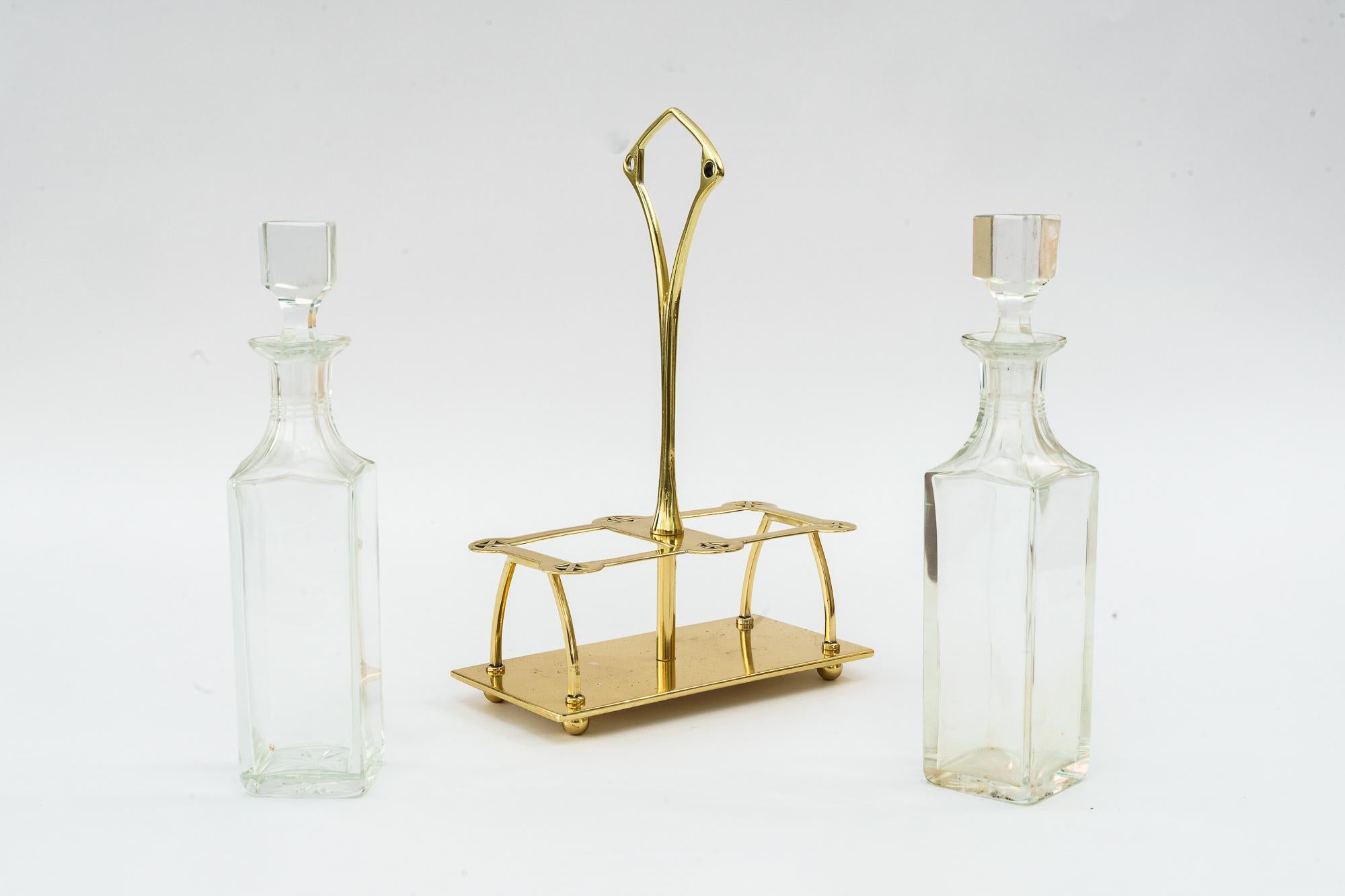 Art Deco Vinegar and Oil with Cut glass Around 1920s 1