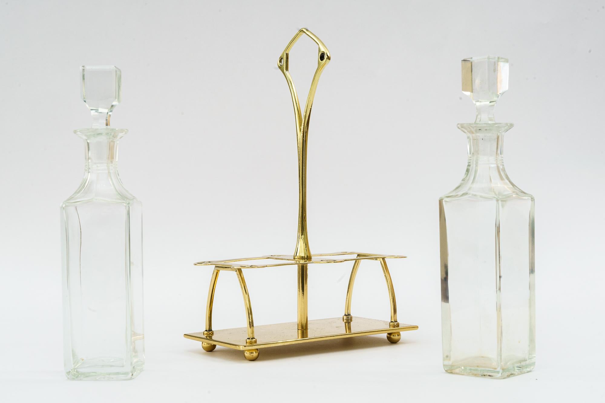 Art Deco Vinegar and Oil with Cut glass Around 1920s 2