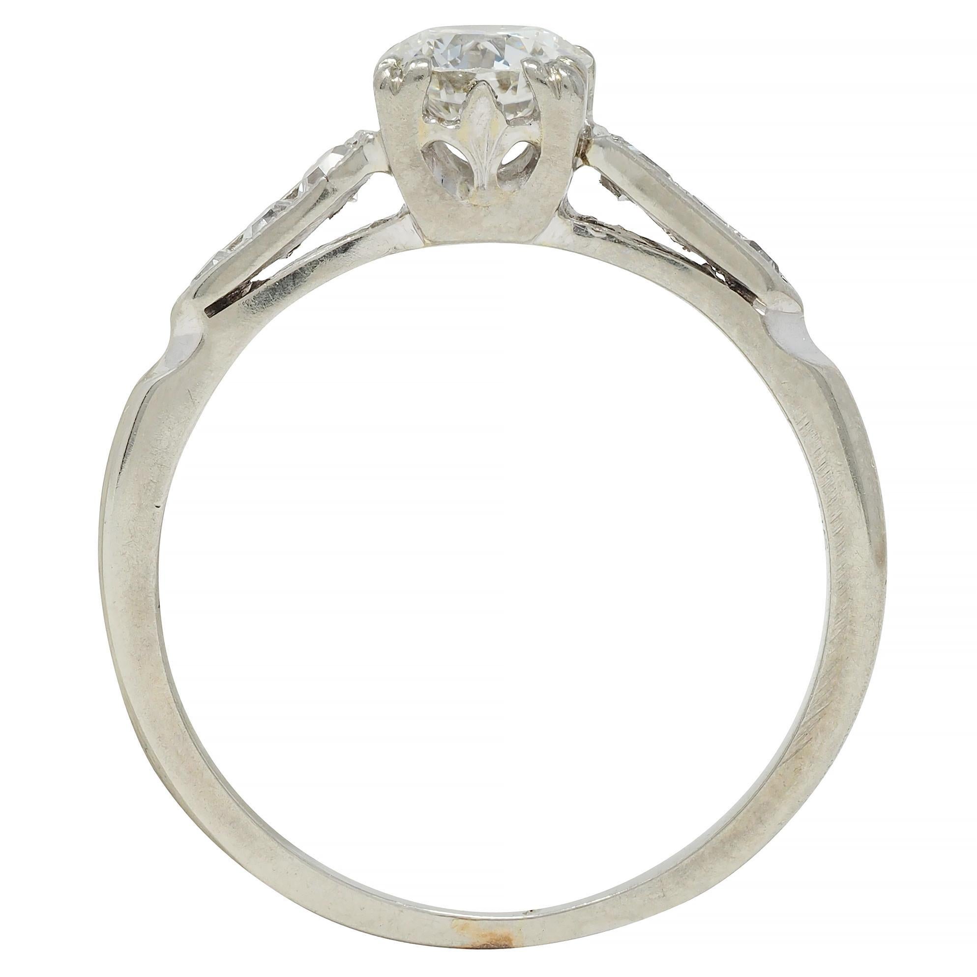 Art of Vintage 0,52 CTW European Diamond Anello di fidanzamento in oro bianco 18 carati in vendita 3