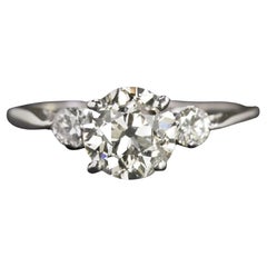Art Deco Vintage 1.43 Old Brilliant Cut diamond platinum cocktail ring 